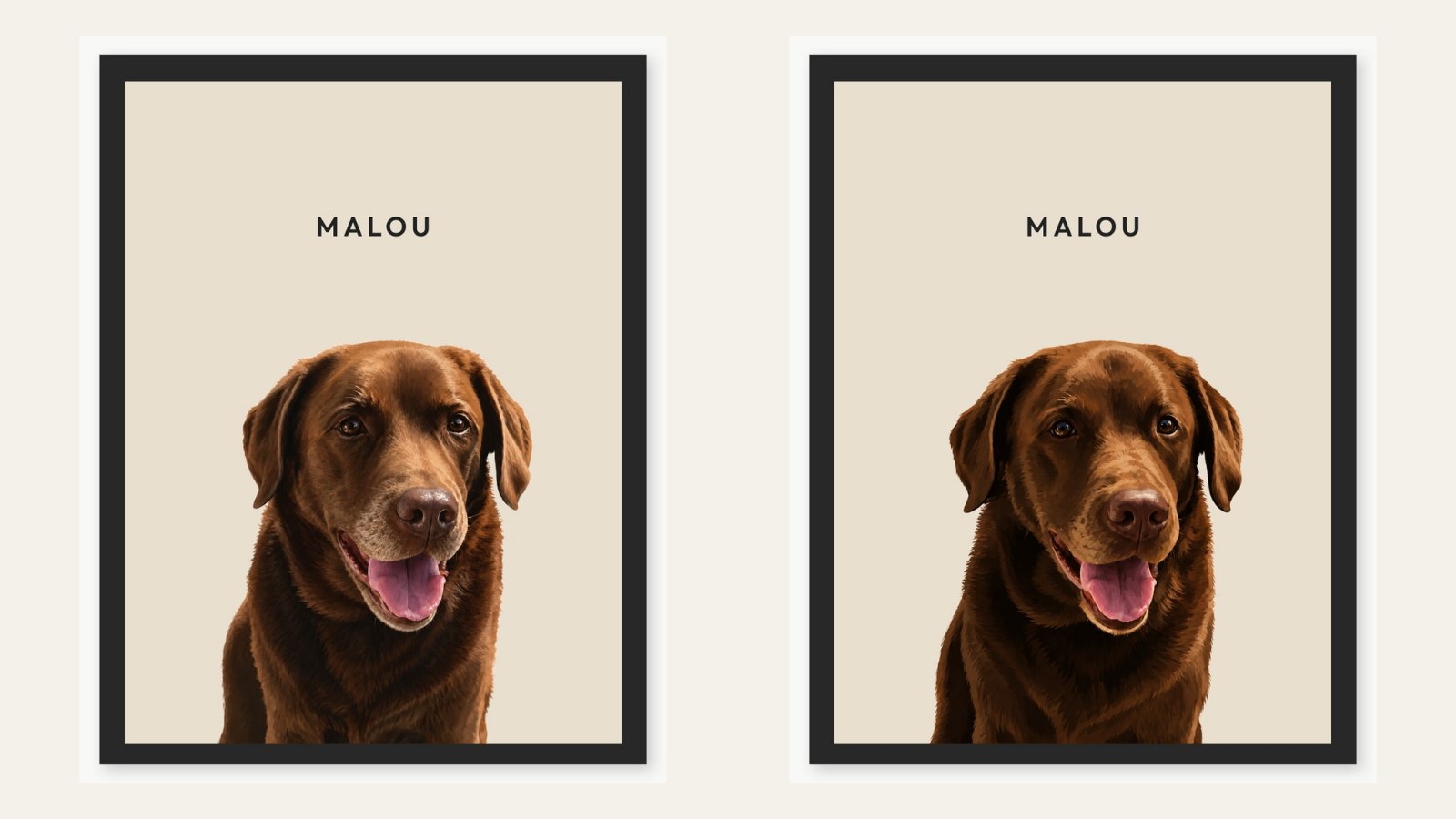 Malou als PetPics-Musterportrait in den Looks Classic und Illustration